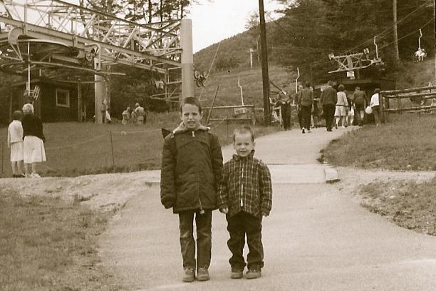 sc001674e7.jpg - Here we are at the bottom of Whiteface Mountain.  We are going to take the Ski Lift to the top.