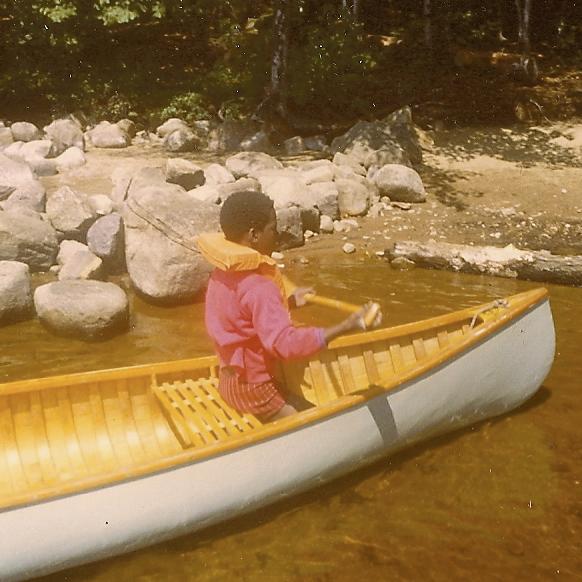 sc00025b1d.jpg - Look at that Canoe!  All wood and Canvas.  Purchased in Concord, MA when we lived in Lexington.  But it weighed a TON!