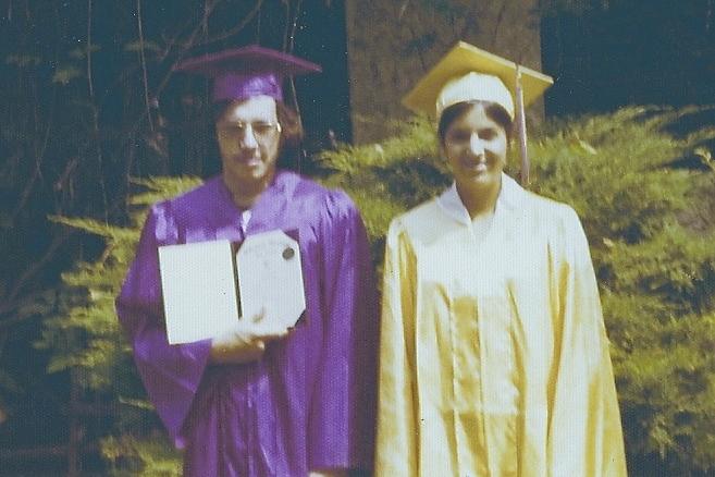 sc0001bf6f.jpg - Mark & Pat graduation from High School June 1974First Graduating Class of Pittsford-Mendon High SchoolClass of 1974