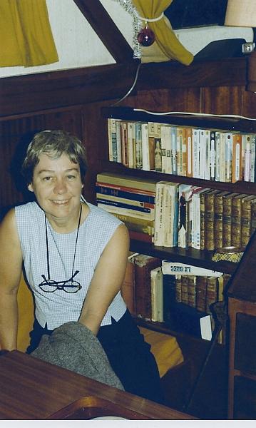 sc00049ee0.jpg - Roseanne in the Galley of Mystic, at Christmas - 1974